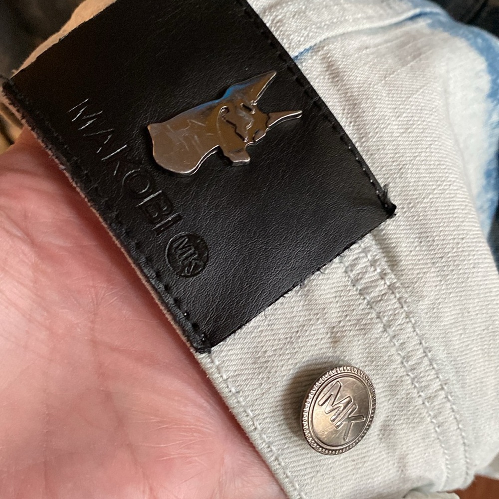 MAKOBI moto biker jeans jacket - Picture 9 of 15